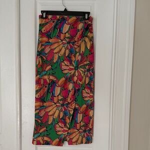 FARM Rio Colorful Floral Midi Skirt